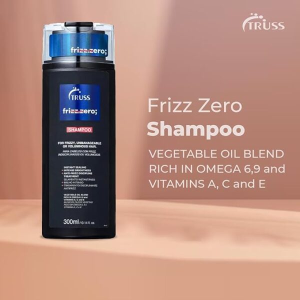 TRUSS Frizz Zero Shampoo 300ml - para cabello encrespado - Imagen 3